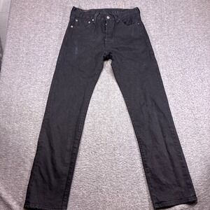 Levi's 501 Jeans Original Fit Jeans Men 30x32 Black Button Fly Denim Punk Grunge